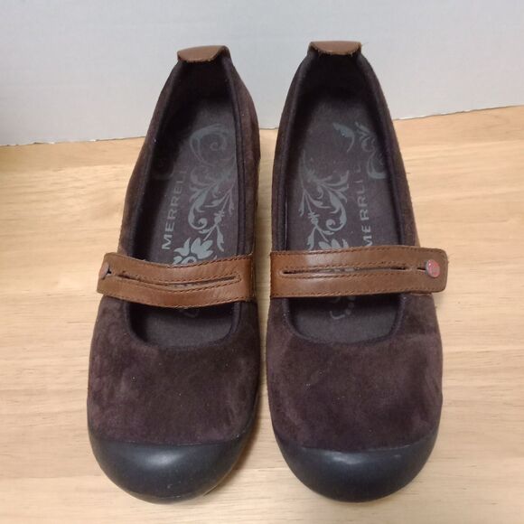 Merrell Shoes - Women's Merrell Plaza Bandeau Mary Jane Expresso Brown Comfort Shoe Size 8